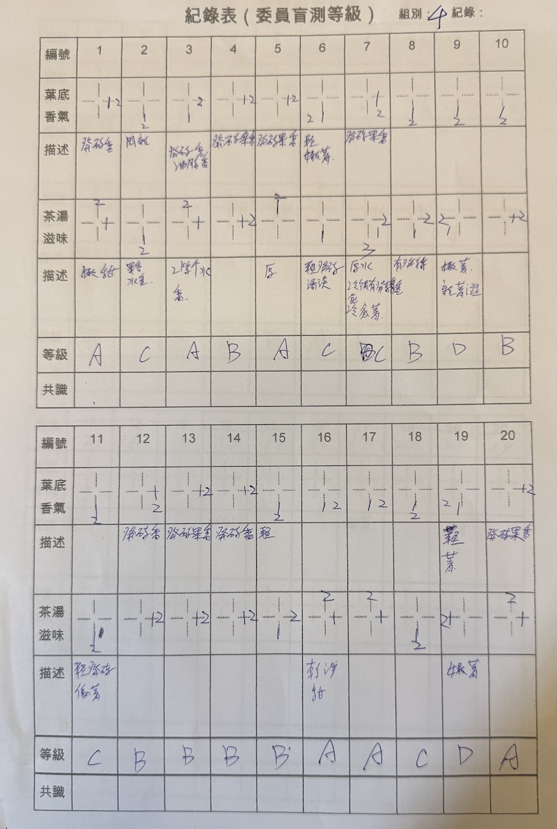 評茶紀錄 評茶紀錄